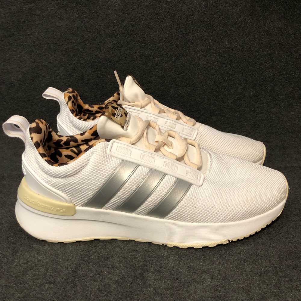 Adidas Racer TR21 GW4417 Women Size 8 Cloud White Leopard Training Shoe Athletic
